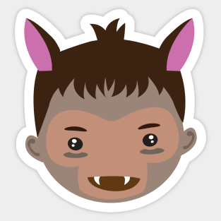 Wolf Face Halloween gift cute design Sticker